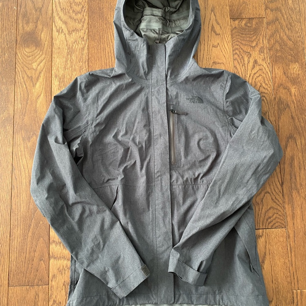The North Face Women’s Gray Hooded Rain Jacket